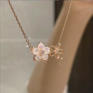 new cherry necklace female summer light luxury niche rose gold high grade